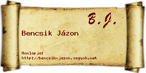 Bencsik Jázon névjegykártya